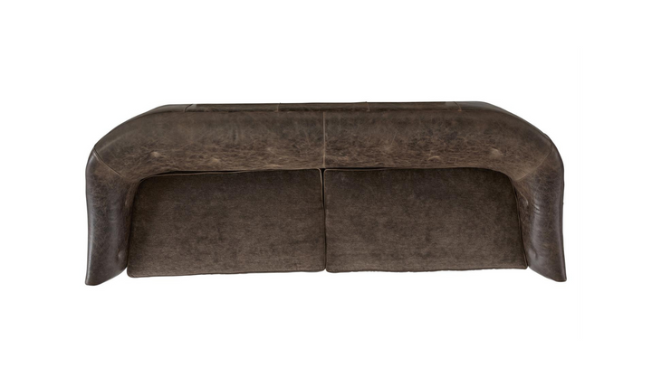 Bernhardt Brixton 2-seater Brown Leather Sofa with Luxe Feather Down Cushion- Jennifer Furniture