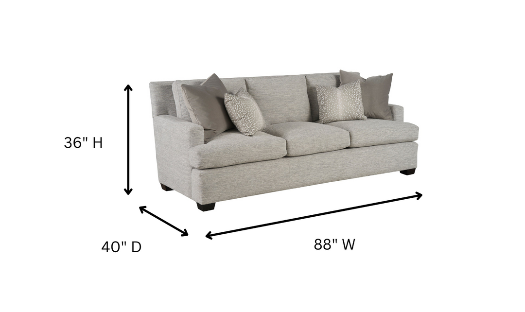 Universal Furniture Emmerson Maverick Silver Fabric 3-seater Sofa