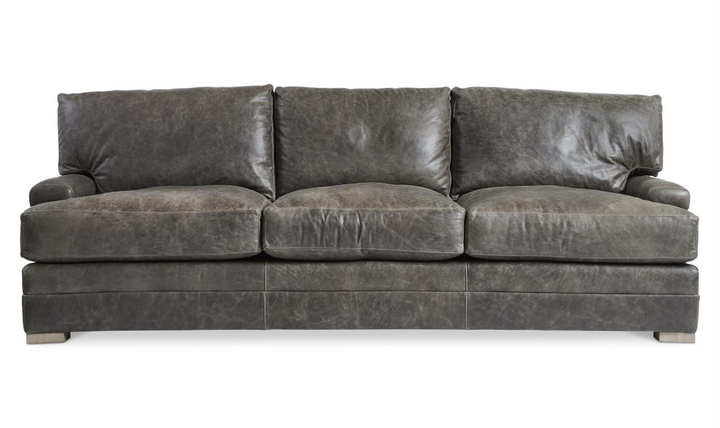 Bernhardt Burnham 3-Seater Leather Sofa in Distressed Brown