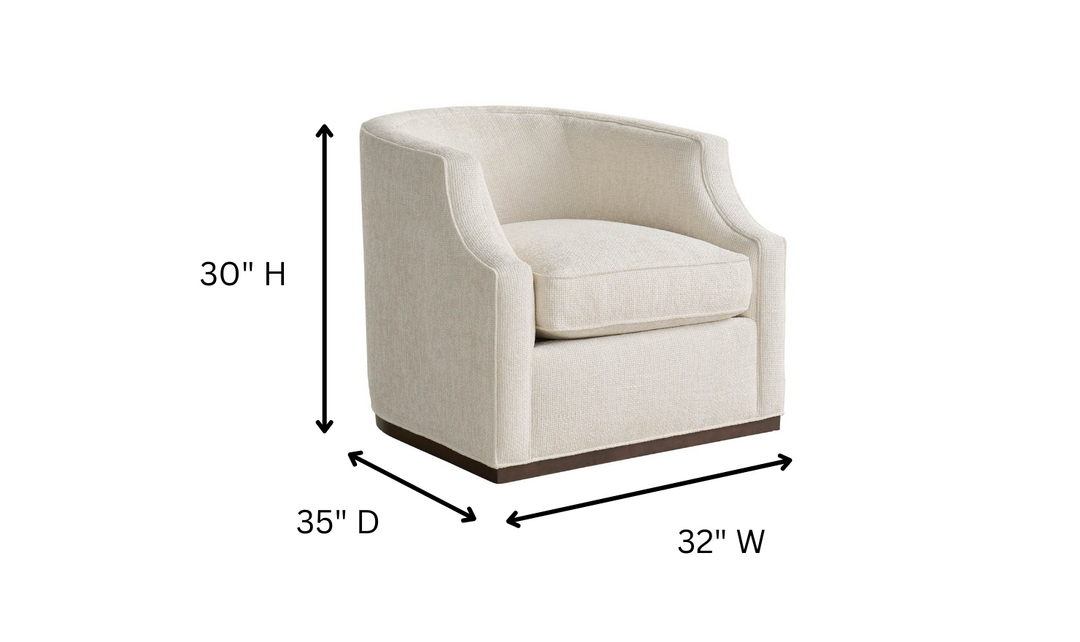 Universal Furniture Sara Curved Fabric Swivel Chair in White