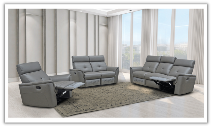 ESF Italia Adonis Leather Manual Recliner Living Room Set- Jennifer Furniture