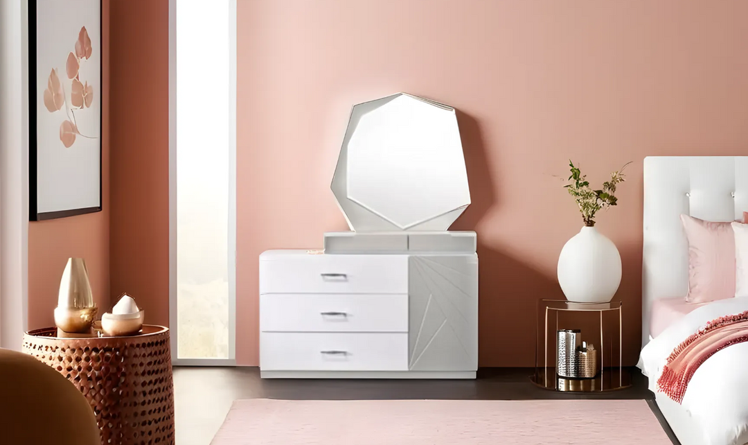 Jennifer Italia Brio 3-Drawers Dresser with Mirror-Jennifer Furniture