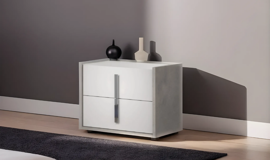 Jennifer Italia Abanico 2 Drawer Modern Nightstand-Jennifer Furniture