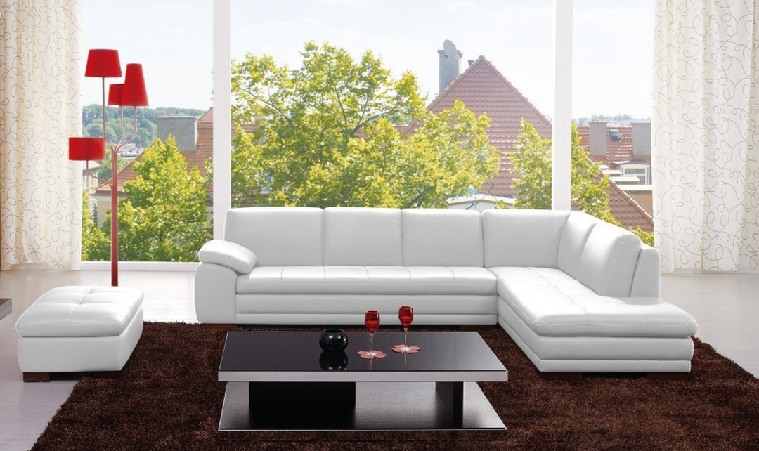 Jennifer Italia Eole L-Shaped Italian Leather Sectional Sofa