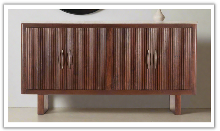 Amalfi 68" Sideboard in Mango Wood with White Marble-Jennifer Furniture