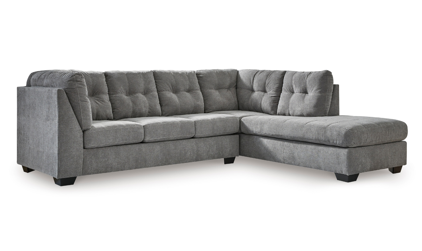 Marleton 2-Piece Tufted Fabric Sectional with Chaise-Jennifer Furniture