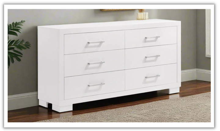 Coaster Furniture Jessica 6-Drawers Dresser in White-Jennifer Furniture