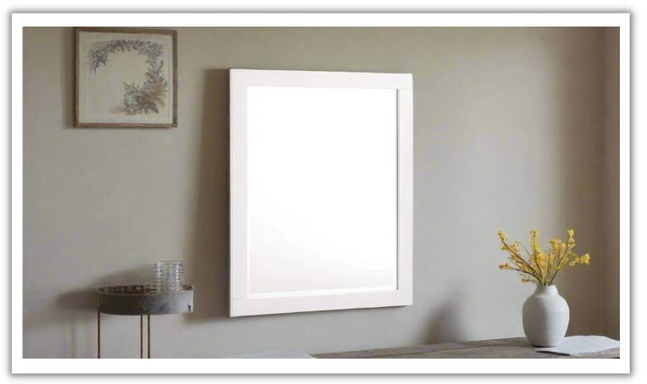 Coaster Furniture Jessica Mirror in White Wooden Frame-Jennifer Furniture