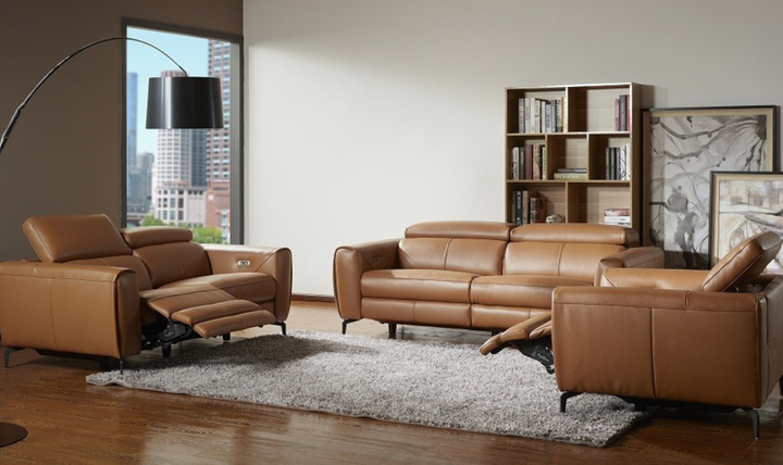 Lorenzo Reclining Premium Italian Leather Motion Sofa- Jennifer Furniture