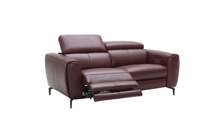 Lorenzo Italian Leather Reclining Loveseat- Jennifer Furniture