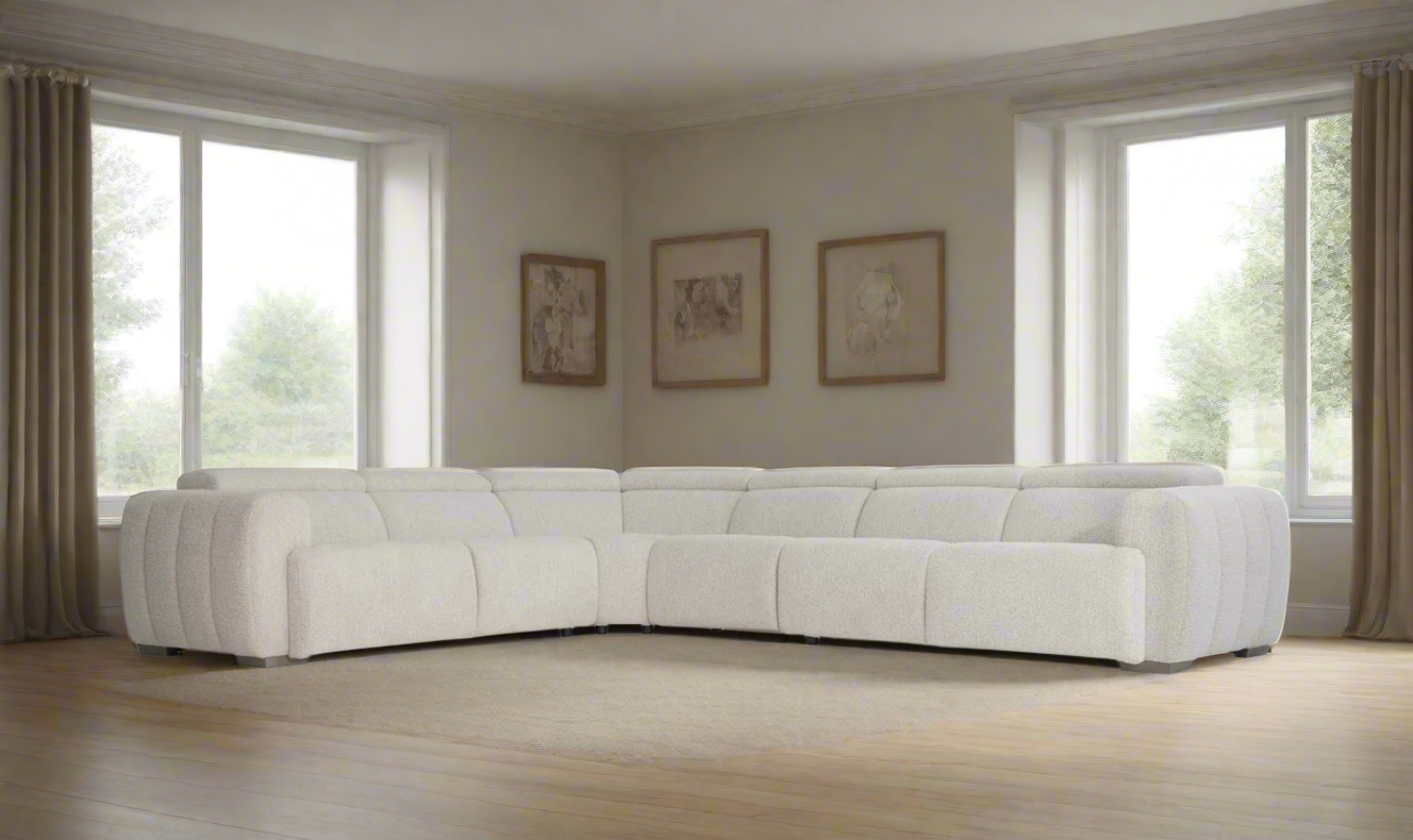 Bernhardt Aldo 4-Piece Power Motion Sectional in Light Gray- Jennifer Furniture