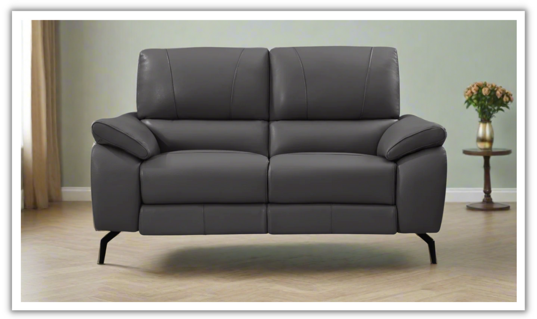 ESF Italia Jake Leather Electric Recliner Loveseat With Cushion Arms