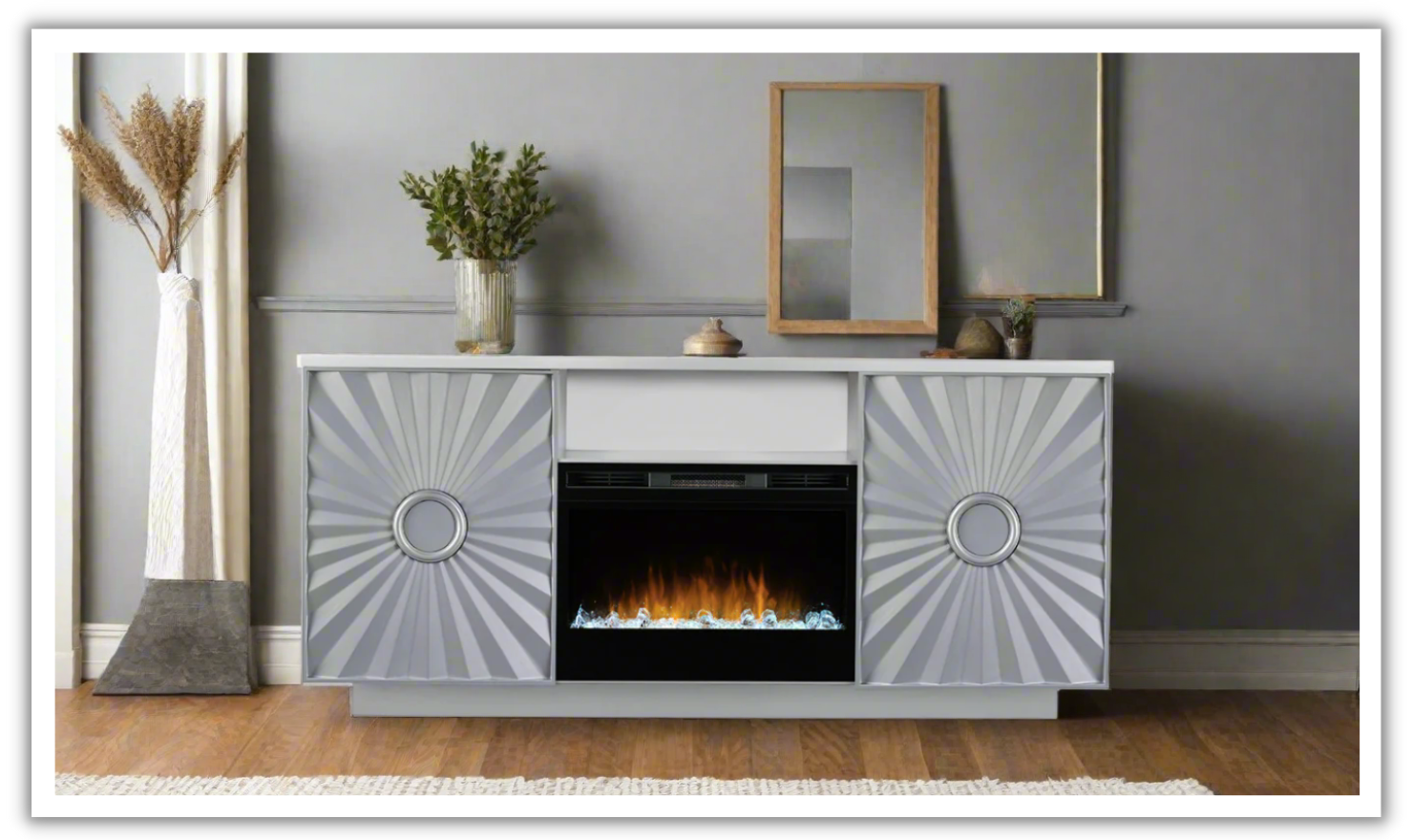 Smart Furniture Sunrise Console with Electric Fireplace