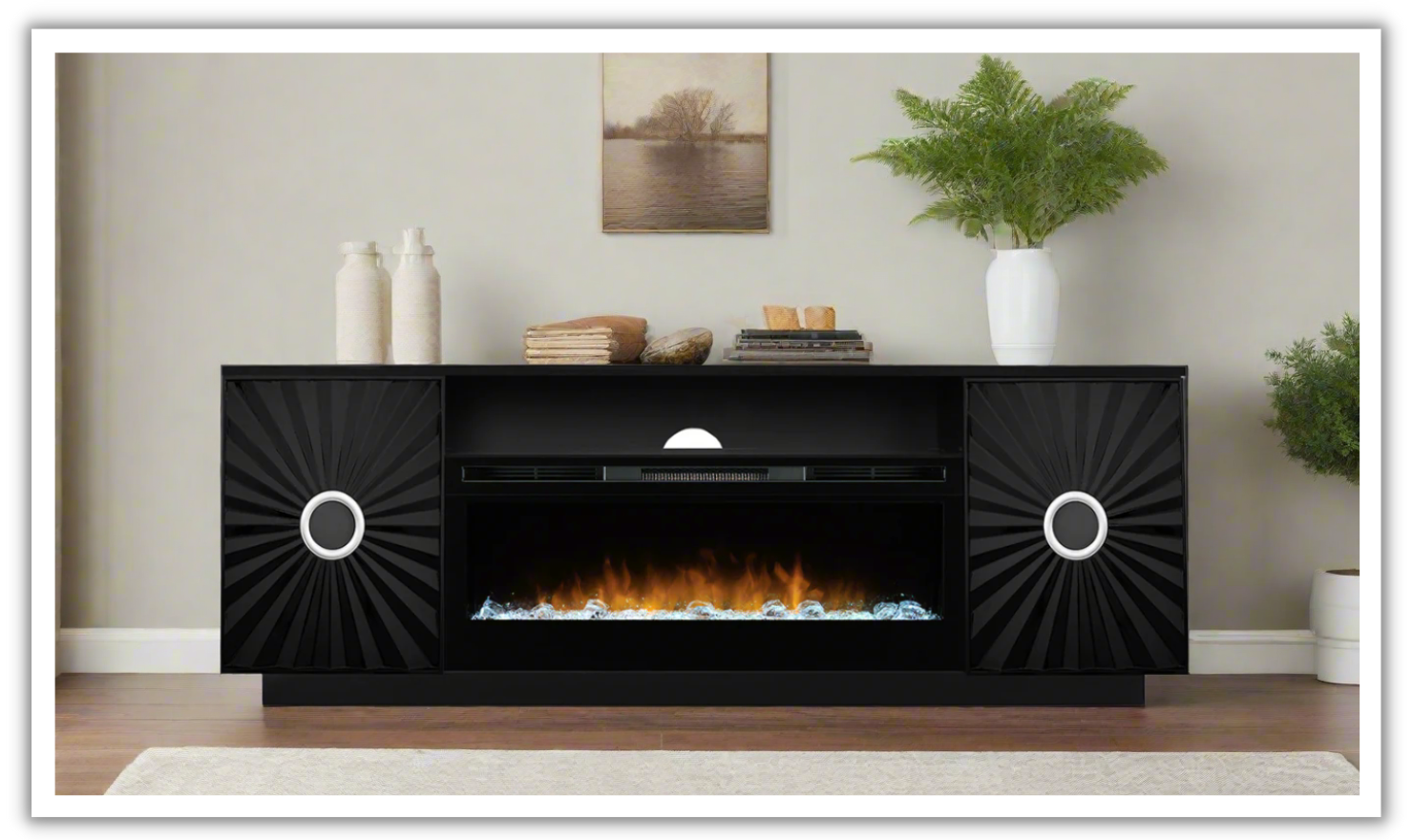 Smart Furniture Sunrise Console with Electric Fireplace