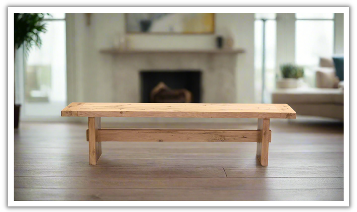 HTD Flagstaff Rectangular Bench in Natural Distressed Oak