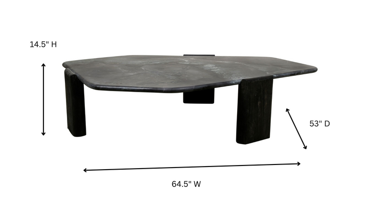 HTD Breton Hexagonal Coffee Table with Lava Marble Top