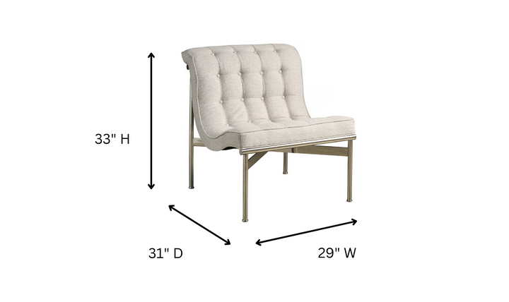 Universal Furniture Modern Shannon Heath Platnium Fabric White Chair