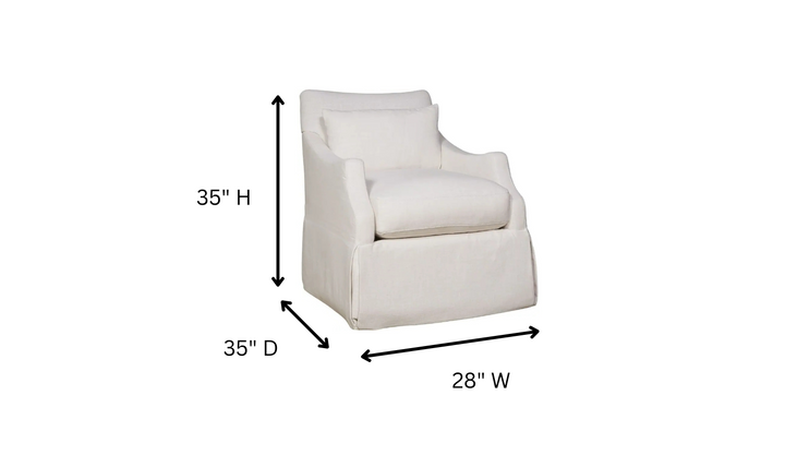 Universal Margaux Swivel Fabric Accent Chair in White