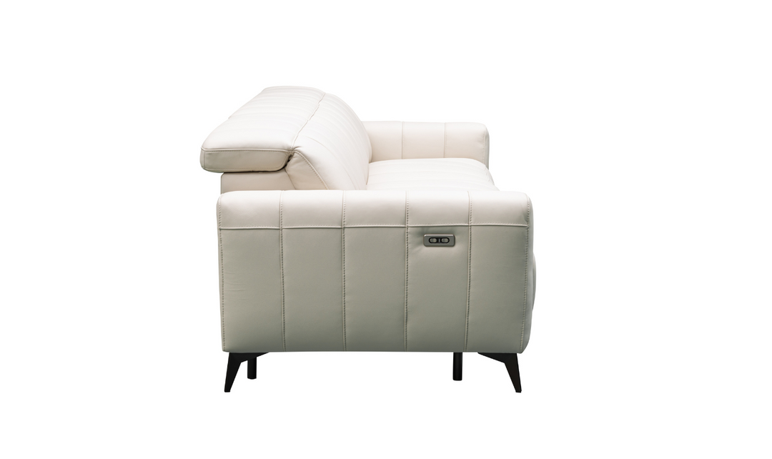 Klaussner Capri Beige 3 Seater Power Reclining Sofa With Adjustable Headrests