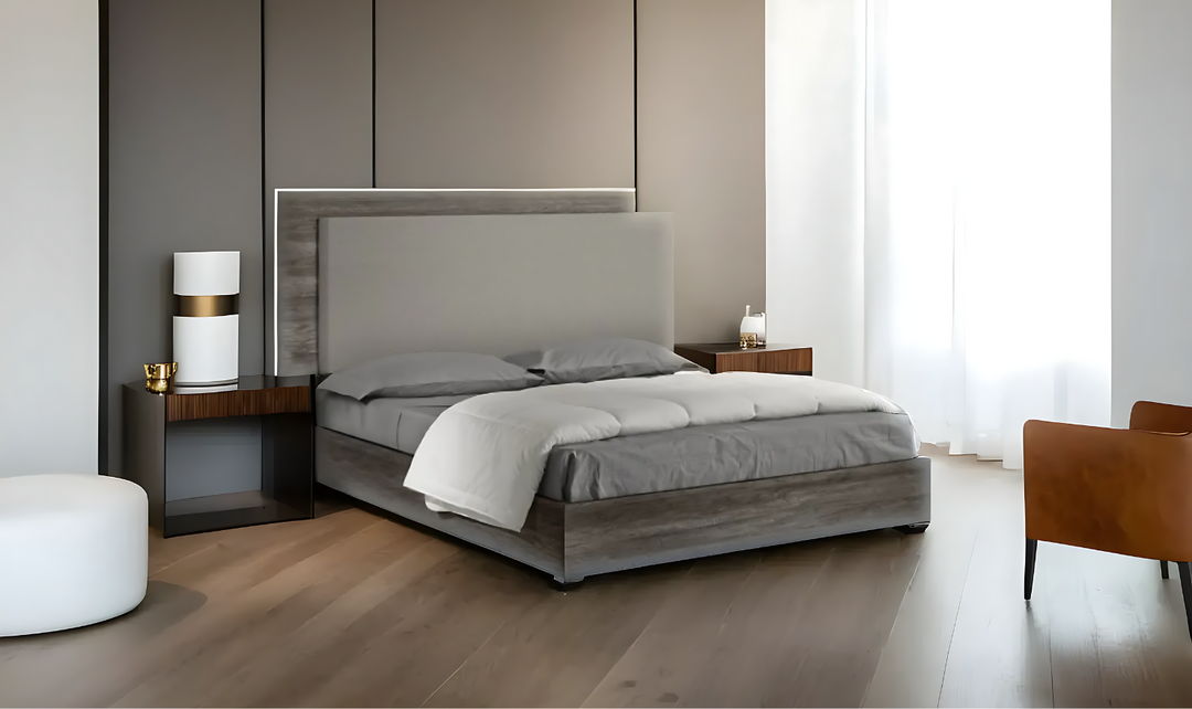 Portofino Premium Rectangular Bed With Double Headboard Design - Jennifer Furniture