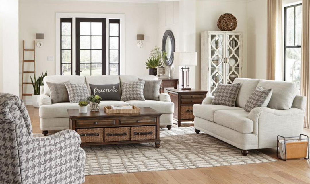 Coaster Gwen 3-Seater Fabric Sofa with Tailored English Arms