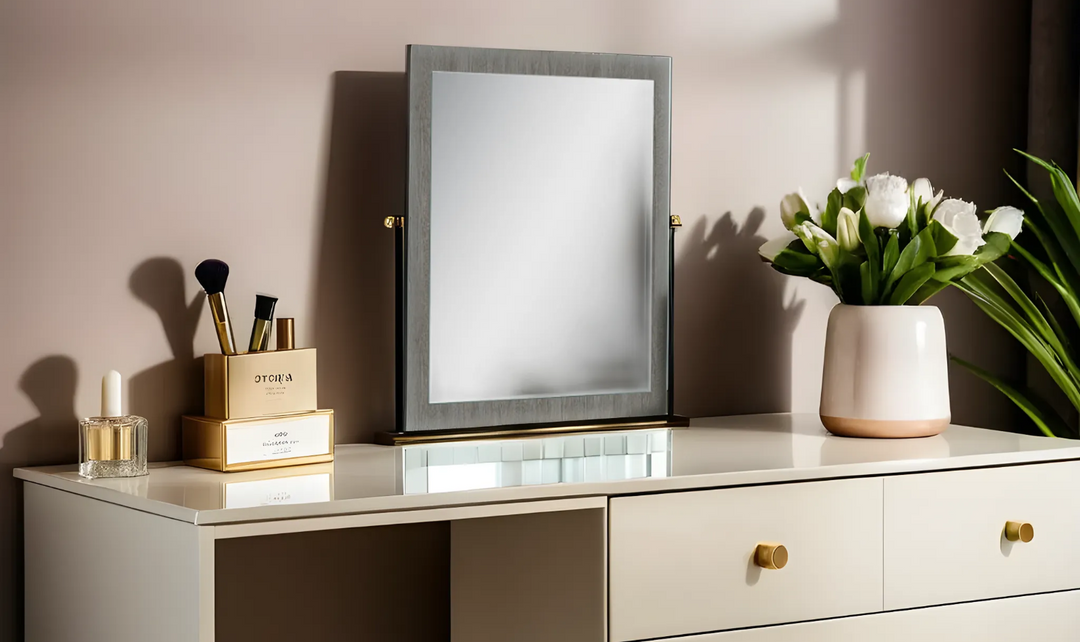 Jennifer Italia Victoria Premium Wooden Mirror In Light Gray - Jennifer Furniture