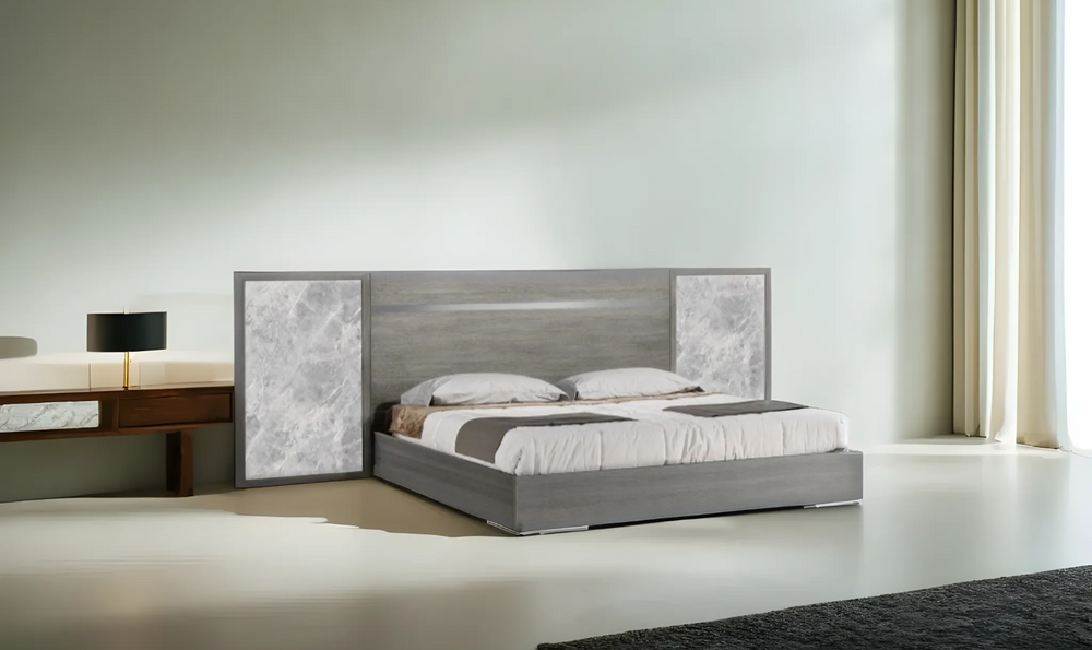 Jennifer Italia Victoria Premium Bed In Light Gray (Queen / King) - Jennifer Furniture