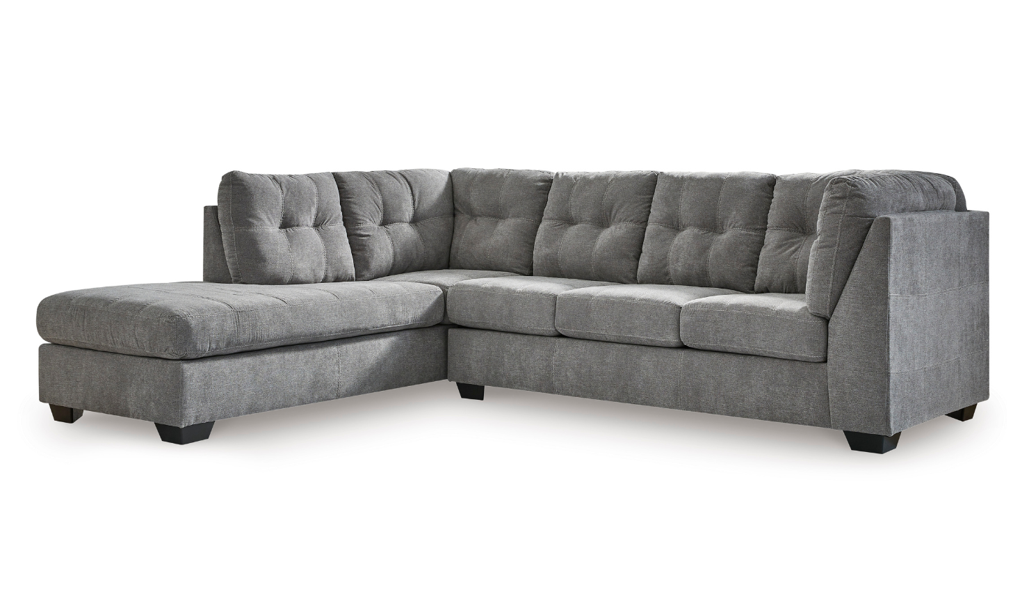 Marleton 2-Piece Tufted Fabric Sectional with Chaise-Jennifer Furniture