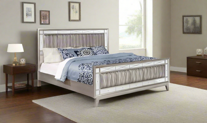 Leighton Metallic Bedroom Set- Jennifer Furniture