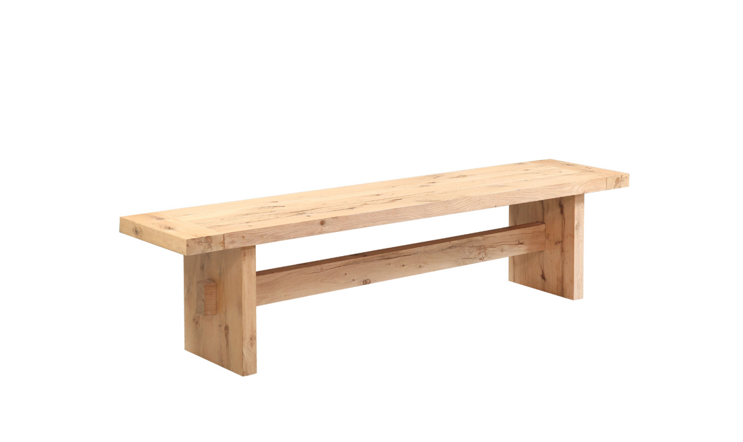 HTD Flagstaff Rectangular Bench in Natural Distressed Oak