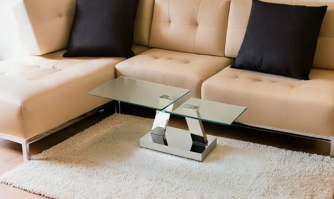 Jennifer Italia Mileto Rectangle Coffee Table With Glass Top-Jennifer Furniture