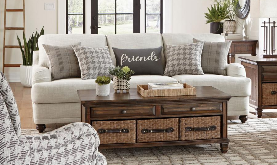 Coaster Gwen 3-Seater Fabric Sofa with Tailored English Arms- Jennifer Furniture