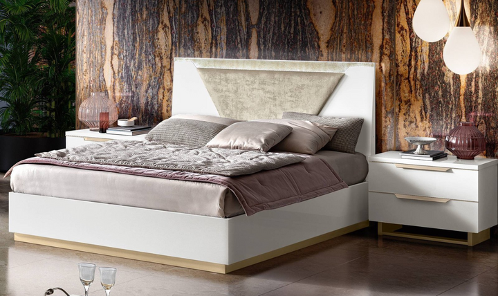 ESF Italia Smart Panel Type Wooden Bed in White (King / Queen Size)
