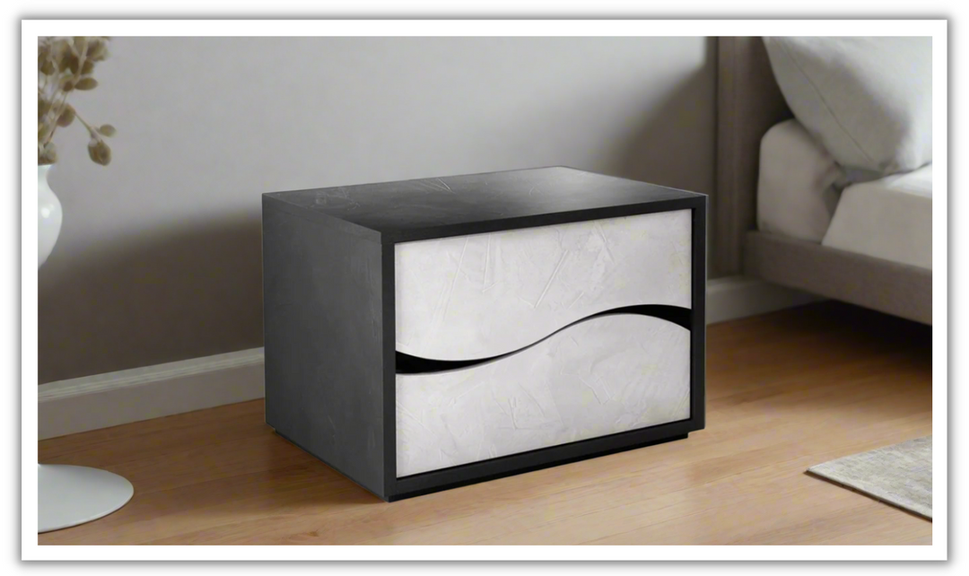 ESF Italia Ischia Rectangular 2-Drawers Nightstand In Mat Finish- Jennifer Furniture