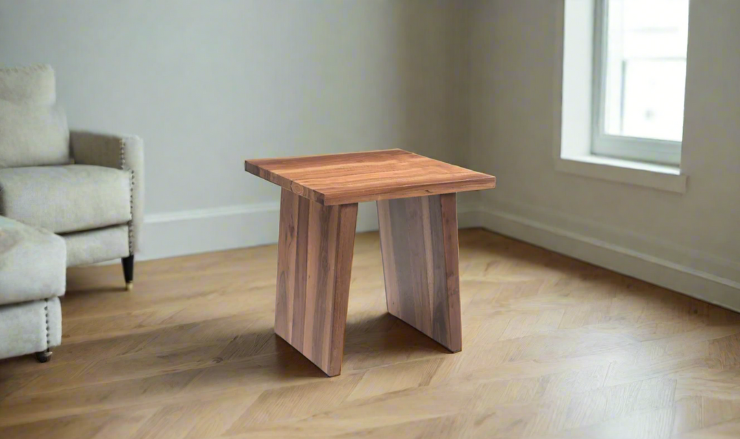 Barcelona Side Table in Natural Reclaimed Wood- Jennifer Furniture