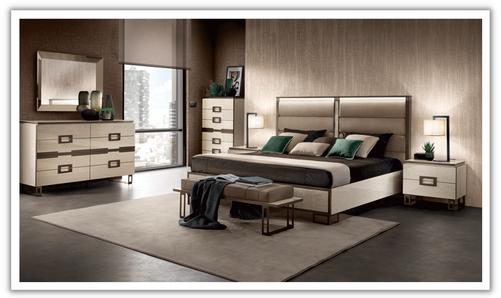 ESF Poesia 5-Piece Wooden Bedroom Set with LED Light (King / Queen Size)