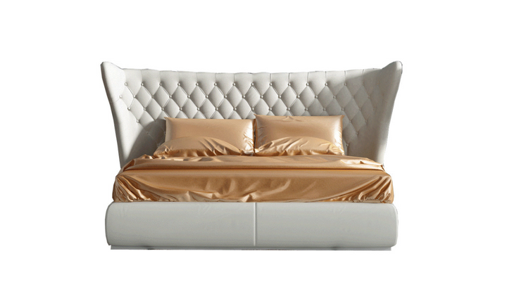 ESF Italia Miami White Eco-Leather Platform Bed (King/Queen Size)