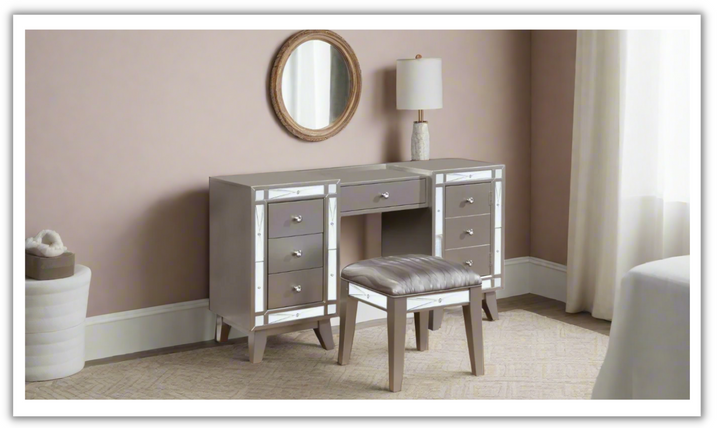 Leighton Vanity Desk And Stool- Jennifer Furniture