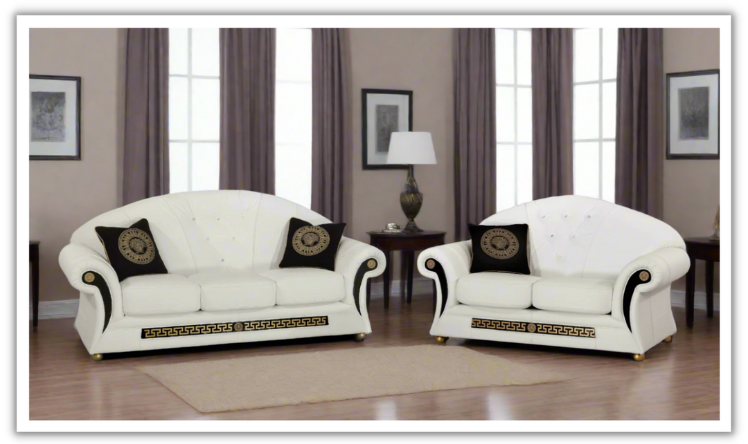 ESF Italia Prestige Leather Living Room Set (Sofa + Loveseat + Chair)-Jennifer Furniture