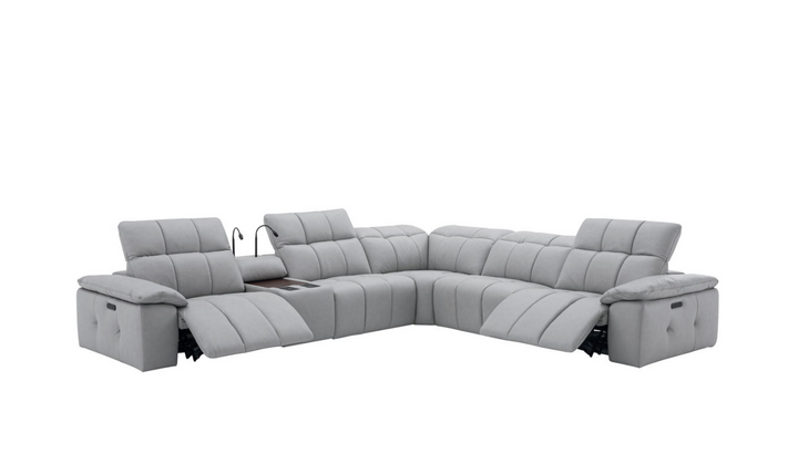 Beaumont 6 Pieces Leather Power Recliner Sectional Sofa in Premium Leather- Jennifer Furniture