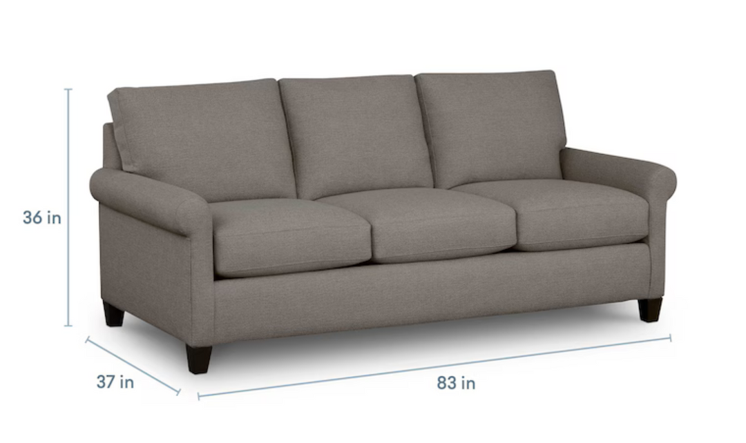 Bassett Spencer Casual Sofa with Rolled Arms