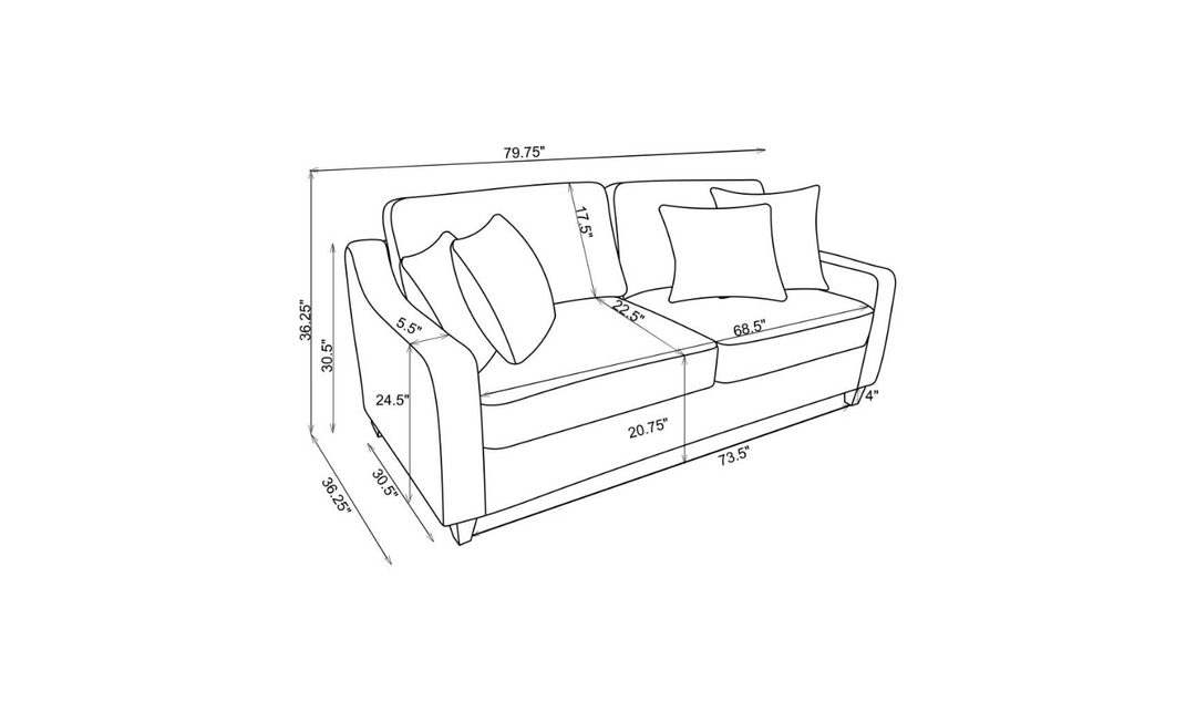 Coaster Furniture Christine 2-Seater Stationary Fabric Sofa in Beige