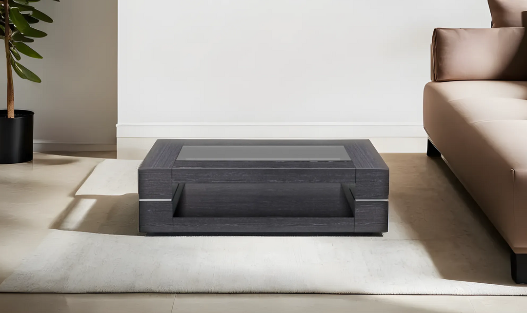 Jennifer Italia Mileto Rectangle Wooden Coffee Table In Black-Jennifer Furniture