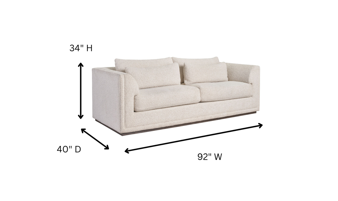 Universal Furniture Theo 3-Seater Fabric Sofa in Sheldon Ivory