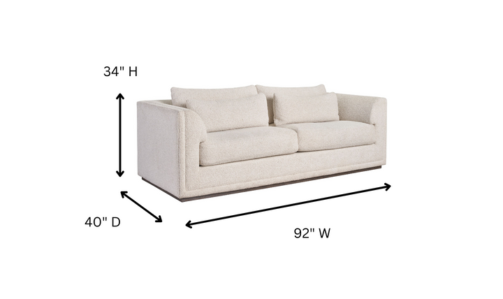 Universal Furniture Theo 3-Seater Fabric Sofa in Sheldon Ivory