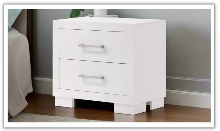 Coaster Furniture Jessica 2-Drawers Nightstand in White and Brown- Jennifer Furniture