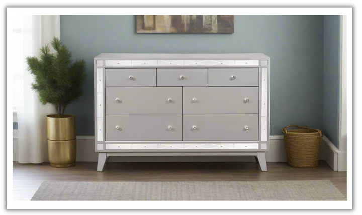 Coaster Furniture Leighton 7-Drawer Dresser in Metallic Mercury Finish- Jennifer Furniture