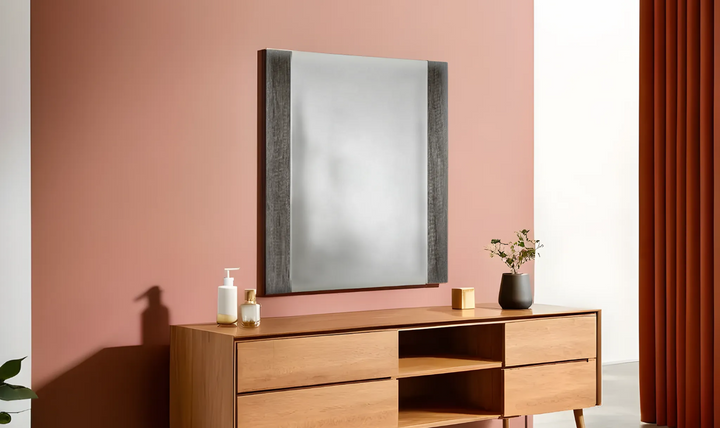 Portofino Premium Rectangular Mirror In Wooden Frame - Jennifer Furniture