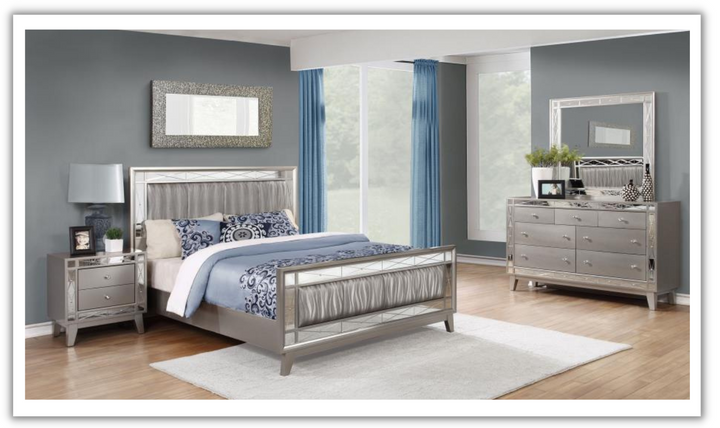 Leighton Metallic Bedroom Set- Jennifer Furniture