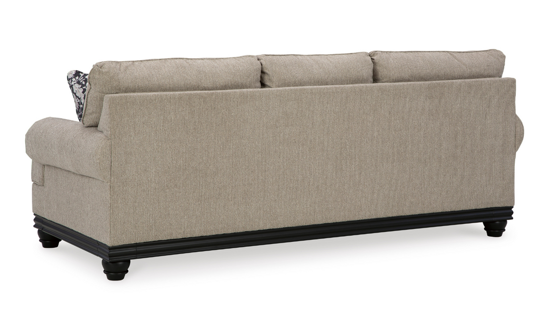 Elbiani 3 Seater Fabric Sofa With Rolled Arms